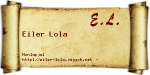 Eiler Lola névjegykártya